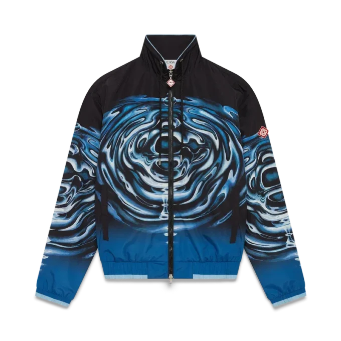 Warped Logo Ripple Windbreaker Jacket