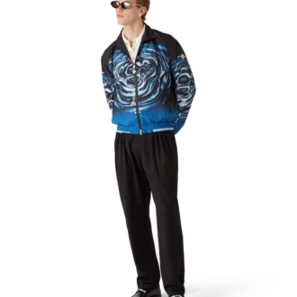 Warped Logo Ripple Windbreaker Jacket