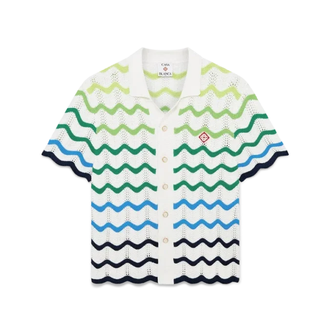 Wave Short Sleeve Knitted Shirt