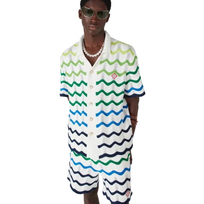 Wave Short Sleeve Knitted Shirt