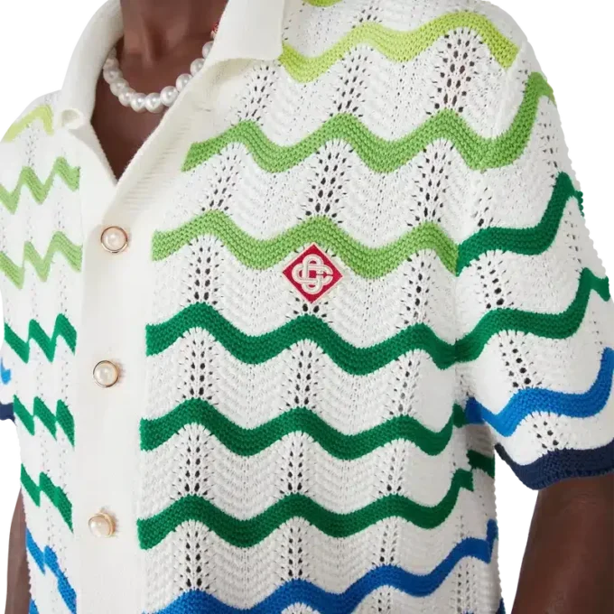 Wave Short Sleeve Knitted Shirt