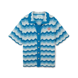 Wavy Gradient Crochet Shirt