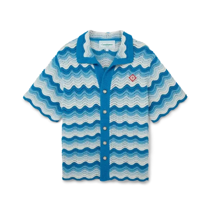 Wavy Gradient Crochet Shirt Wavy Gradient Crochet Shirt