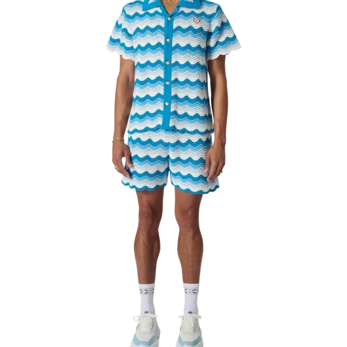 Wavy Gradient Crochet Shirt Wavy Gradient Crochet Shirt