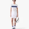 White & Blue Striped Mesh Midi Dress White & Blue Striped Mesh Midi Dress