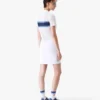 White & Blue Striped Mesh Midi Dress White & Blue Striped Mesh Midi Dress