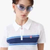 White & Blue Striped Mesh Midi Dress White & Blue Striped Mesh Midi Dress