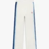 White & Blue Striped Mesh Track Pants White & Blue Striped Mesh Track Pants