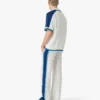 White & Blue Striped Mesh Track Pants White & Blue Striped Mesh Track Pants