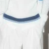 White & Blue Striped Mesh Track Jacket