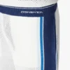 White & Blue Striped Mesh Track Shorts