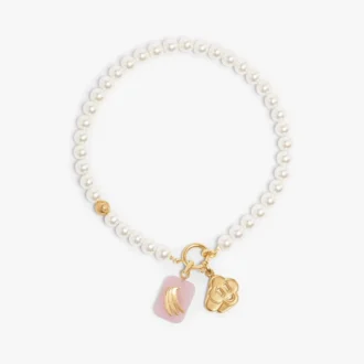 White & Gold Icon Pearl Necklace