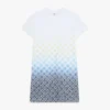 White Gradient Monogram T-Shirt Dress White Gradient Monogram T-Shirt Dress