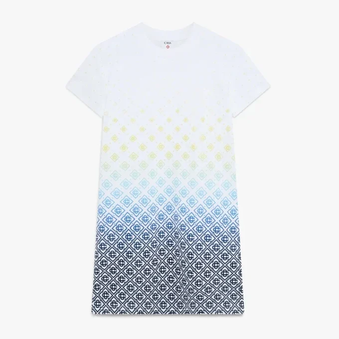 White Gradient Monogram T-Shirt Dress White Gradient Monogram T-Shirt Dress