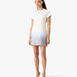 White Gradient Monogram T-Shirt Dress White Gradient Monogram T-Shirt Dress