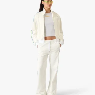 White Laurel Track Zip Jacket