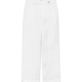 White Monogram Chino Trousers