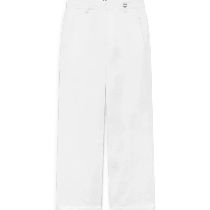 White Monogram Chino Trousers