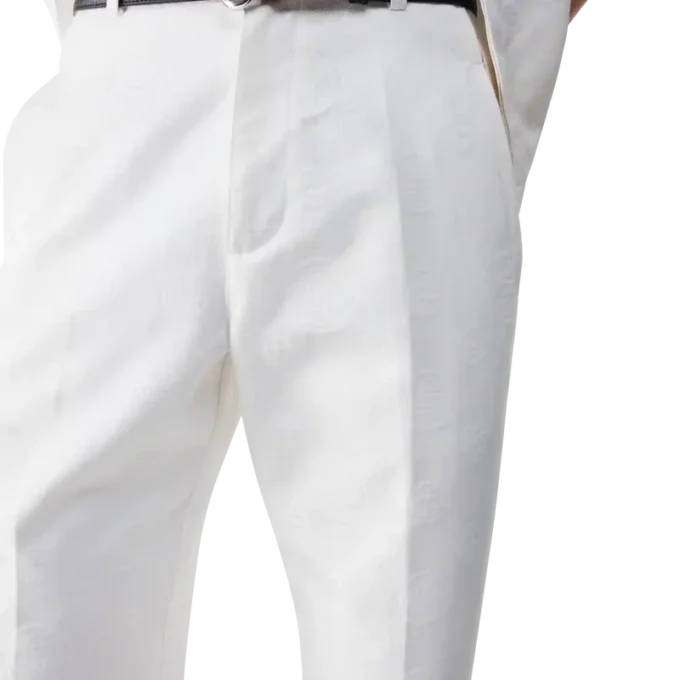White Monogram Chino Trousers