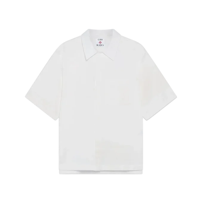 White Monogram Short Sleeve Shirt White Monogram Short Sleeve Shirt
