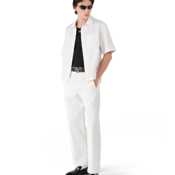 White Monogram Short Sleeve Shirt White Monogram Short Sleeve Shirt
