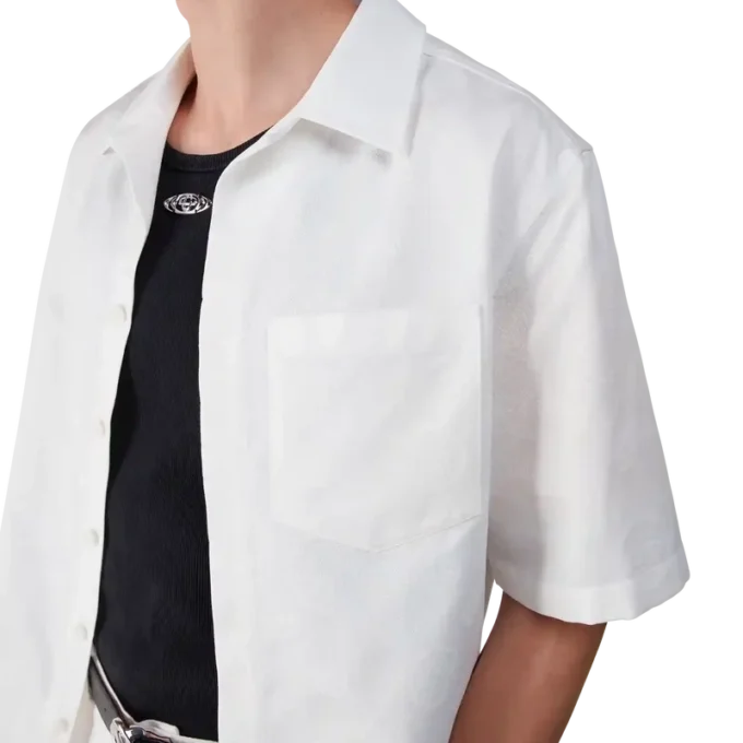 White Monogram Short Sleeve Shirt White Monogram Short Sleeve Shirt
