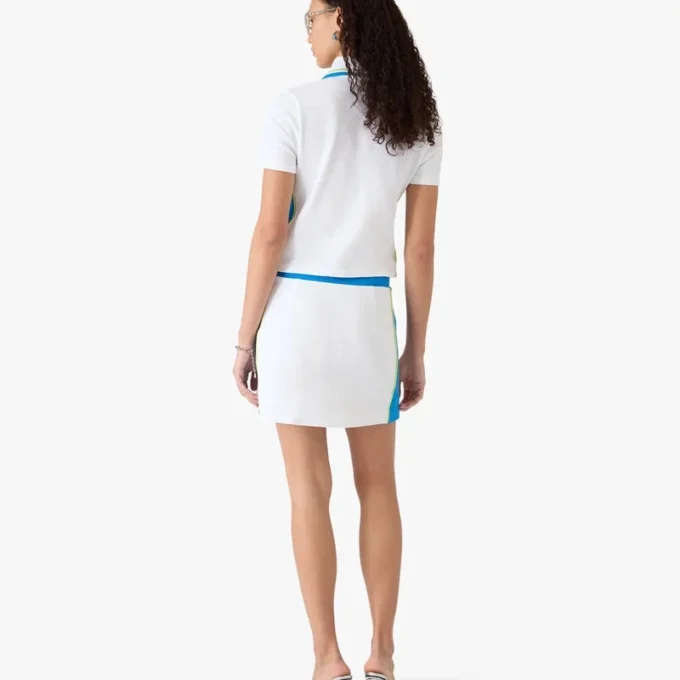 White Pique Cut-Out Polo Shirt