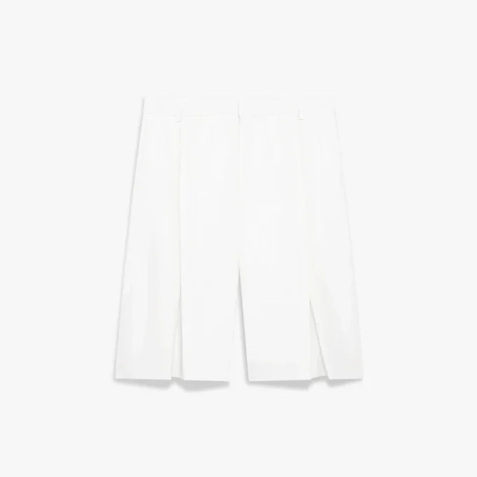 White Pleated Baggy Shorts