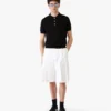 White Pleated Baggy Shorts