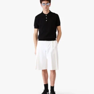 White Pleated Baggy Shorts