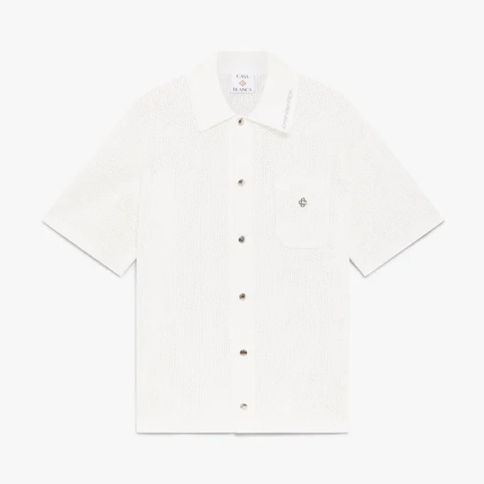 White Short Sleeve Mesh Shirt White Short Sleeve Mesh Shirt