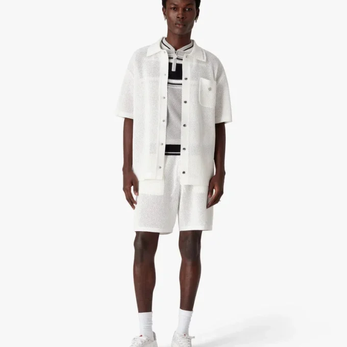 White Short Sleeve Mesh Shirt White Short Sleeve Mesh Shirt