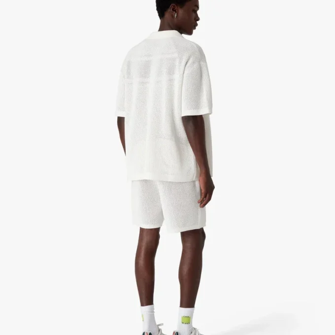 White Short Sleeve Mesh Shirt White Short Sleeve Mesh Shirt