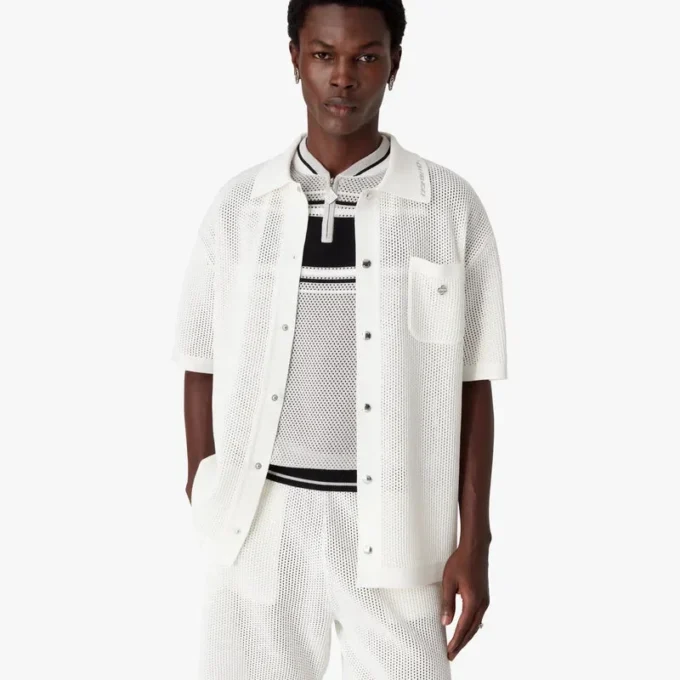 White Short Sleeve Mesh Shirt White Short Sleeve Mesh Shirt