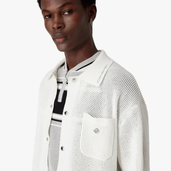 White Short Sleeve Mesh Shirt White Short Sleeve Mesh Shirt