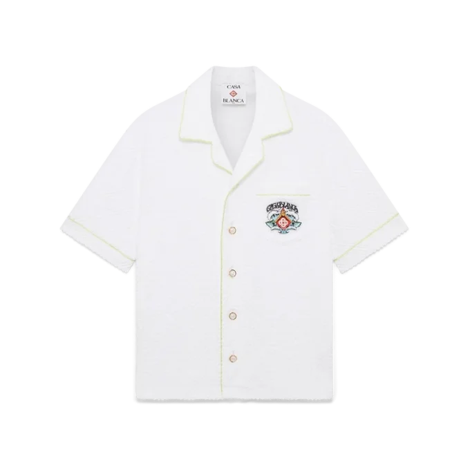 White Short Sleeve Towelling Classic Shirt