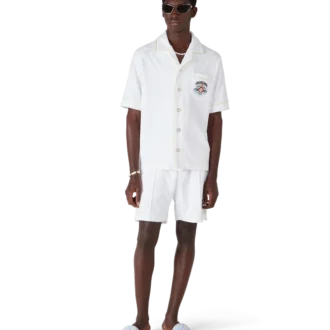 White Short Sleeve Towelling Classic Shirt