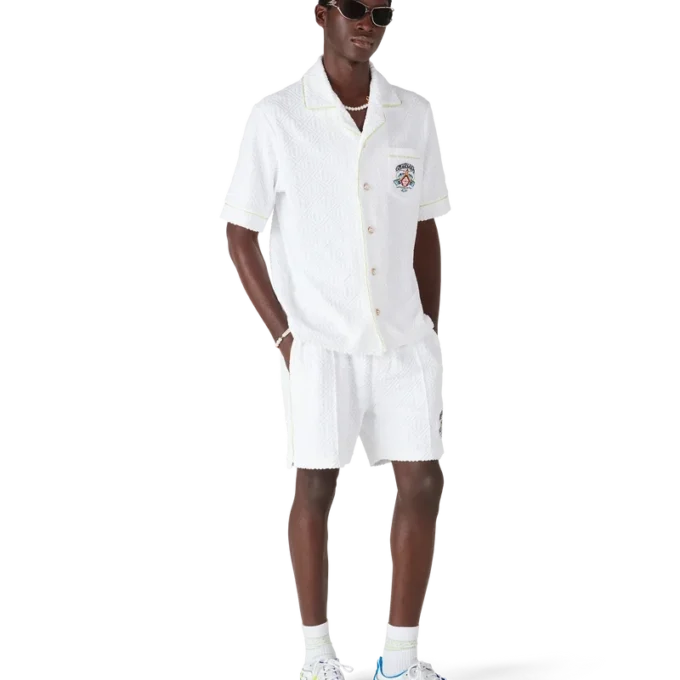 White Short Sleeve Towelling Classic Shirt