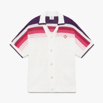White Stripe Short Sleeve Polo Shirt