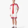 White Stripe Short Sleeve Polo Shirt