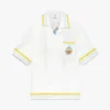 White Tennis Landscape Short Sleeve Silk Shirt