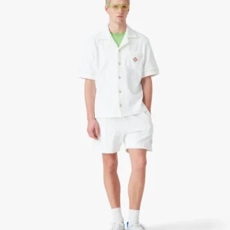 White Towelling Monogram Short