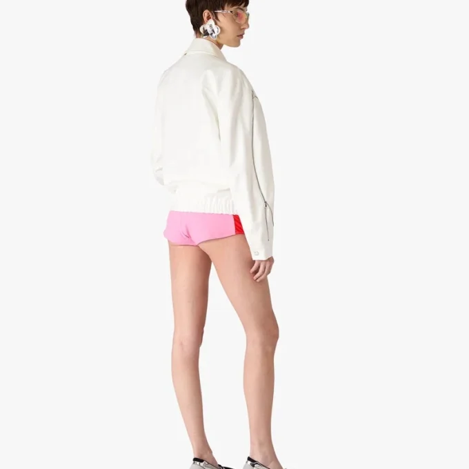 White Zip Cotton Drill Jacket