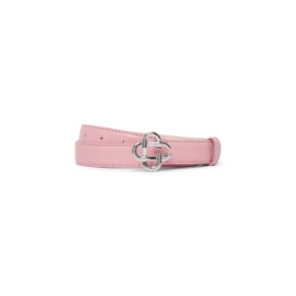 Women’s Pink Silver Cc Logo Buckle Belt