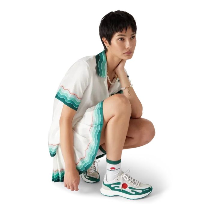 Women’s White & Green Stade Sneaker Women’s White & Green Stade Sneaker