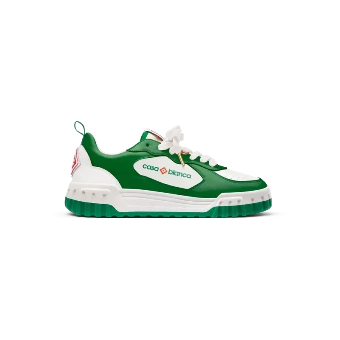 Mens Court Green & White Sneakers Mens Court Green & White Sneakers