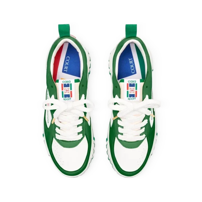 Mens Court Green & White Sneakers Mens Court Green & White Sneakers