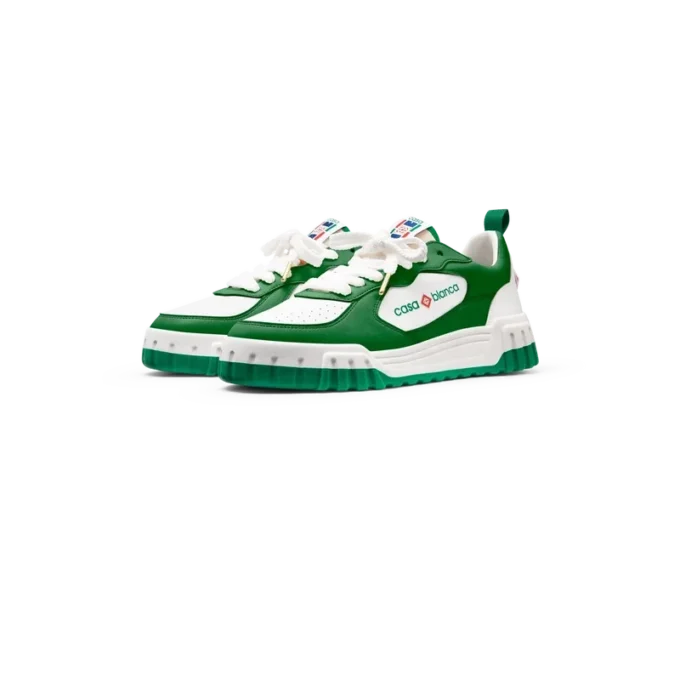 Mens Court Green & White Sneakers Mens Court Green & White Sneakers