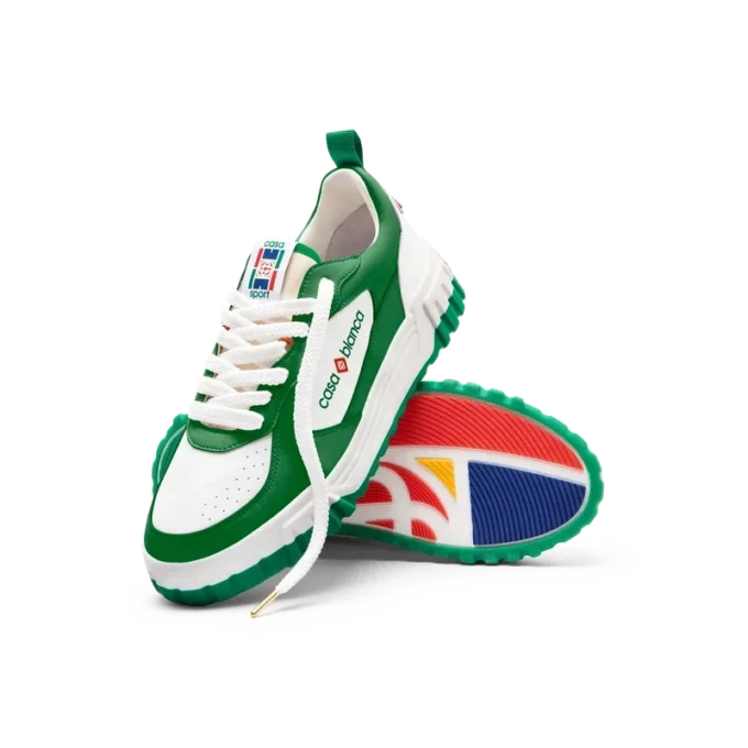 Mens Court Green & White Sneakers Mens Court Green & White Sneakers