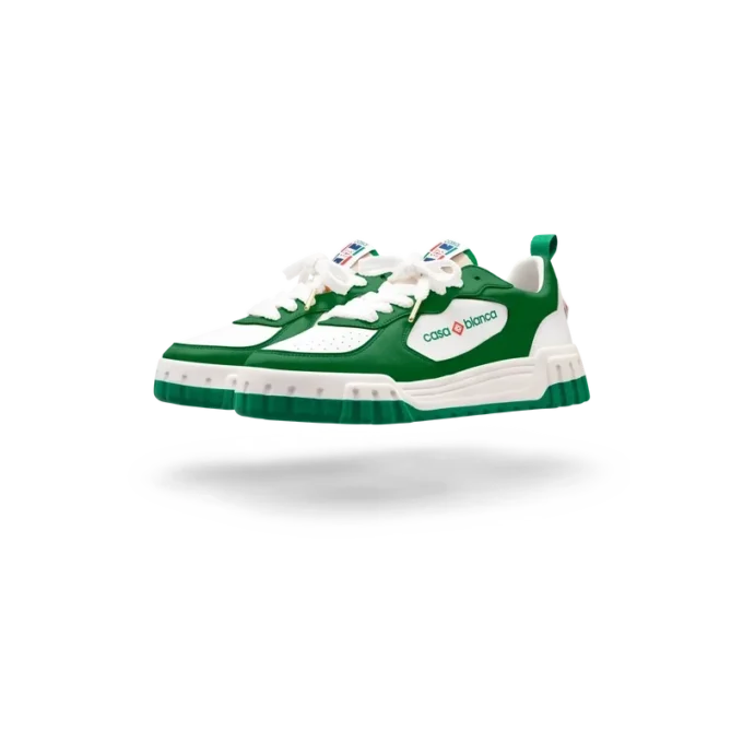 Mens Court Green & White Sneakers Mens Court Green & White Sneakers